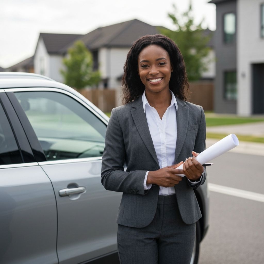 Professional insurance agent with car protection